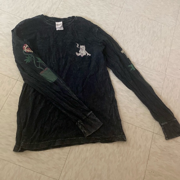 RipNDip Acid Wash Long Sleeve Tee Shirt - Picture 1 of 3